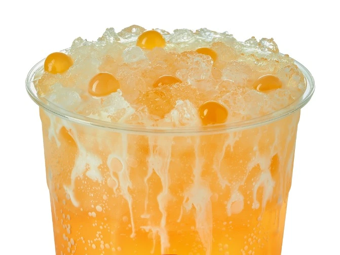 Swig Watermelo n Sugar Mountain Dew with mango, watermelon, coconut cream, passion fruit popping pearls, 180-590 cal, $3.70.